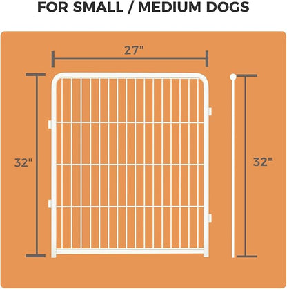 FXW Homeplus Unleashed Indoor Dog Playpen - Stress-Free and Safe Play, Heavy Duty 32 Inch 4 Wire Panels Dog Pen for Puppy and Small Dogs, White│Patented