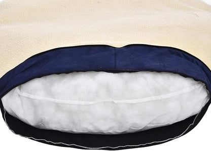 Amazon Basics Pet Cave Bed for Dog, With Removal Nesting Cave Cover, Fits up to 35lbs Pets, 30 x 30 x 12.5 inches, Blue