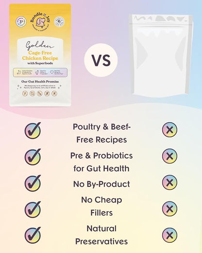 Golden Probiotic Dog Food Dry, Chicken, 4lb Bag, Allergy and Gut-Friendly Adult Kibble for Digestive Health with Cage-Free Chicken, 20 Plant Based Superfoods, Beef and Grain Free