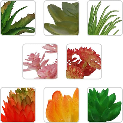 22pcs Colorful Fake Succulents, Mini Artificial Succulents for DIY Crafting Home Terrarium Floral Wall Garden Arrangement Office Decoration (Unpotted)