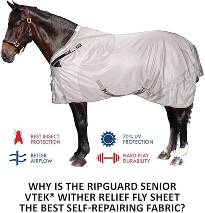 Dura-Tech RipGuard Adjusta-Fit Horse Fly Sheets | Self-Repairing Durability | Enhanced UV & Insect Protection | Ideal for All Horse Breeds