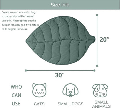 30 X 20 Inch Leaf Shaped Cotton Cat Bed Pad, Warming Cat Mat, Pet Warming Pad for Cats, Warmer Mat for Feral and Indoor Cats, 2025 Enlarged and Thickened Leaf Beds
