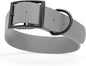 Dogline Biothane Waterproof Dog Collar Strong Coated Nylon Webbing with Black Hardware Odor- Proof for Easy Care Easy to Clean High Performance Fits Small Medium or Large Dogs, Battleship Gray