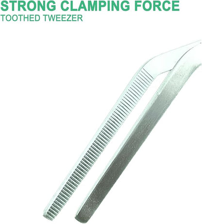 18.9 inch Aquarium Tweezers with Hanger, 2025 New Extra Long Feeding Tongs, Stainless Steel Large Aquascape Tools for Fish Tank, Terrarium, Aquascaping, Reptile Snake (Curved)