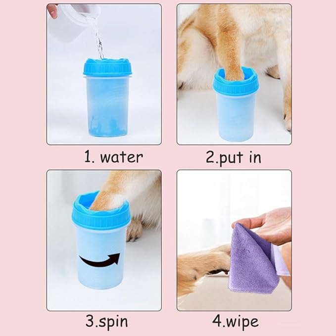 Dog Paw Cleaner Cup - Silicone Bristle Pet Paw Washer for Small, Medium, and Large Dogs & Cats | Easy-to-Use, Mess-Free Paw Cleaning Tool for Muddy Paws