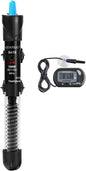 AQUANEAT Aquarium Heater, 100W Fish Tank Heater, Adjustable Submersible Water Thermostat with Digital Thermometer
