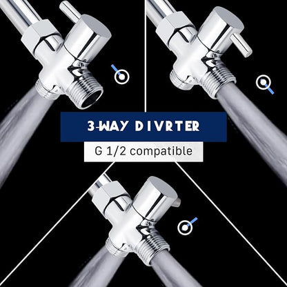 Dog Shower Attachment for Pet Bath,Dog Washing Hose Attachment,Dog Wash Sprayer Kit Includes 2-mode Dog Shower Handheld,118 Inches Stainless Steel Hose,G1/2" Metal Shower Diverter (Sprayer Kit)