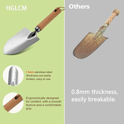 Gardening Tools Set of 9 - Complete Heavy Duty Garden Tools Set with Fashion Handbag - Durable Gardening Supplies Kit Ideal Gifts for Women