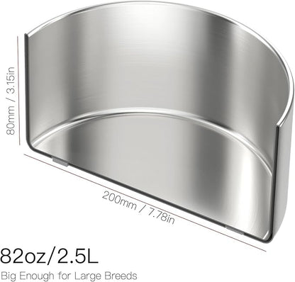 82oz Double Layers 304 Stainless Steel Dog Bowl - Insulated & Durable | Non-Slip Base | Easy to Clean | BPA-Free Safe Dog Food and Water Bowl