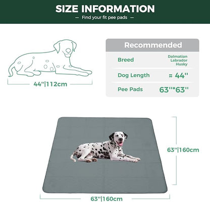 FXW Washable Pee Pads for Dogs, Puppy Pads with Super Absorbent, Specifically Designed for FXW Rollick/Homeplus 24inch 8 Panels Dog Playpen, 63" Square, Gray, 1 Pack