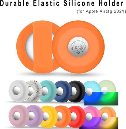 Airtag Holder for Dog Collar, Cibaabo Silicone Air Tag Case Cover Compatible with Apple Airtags for 0.8-1.2inch Cat Pet Collar Harness Loop