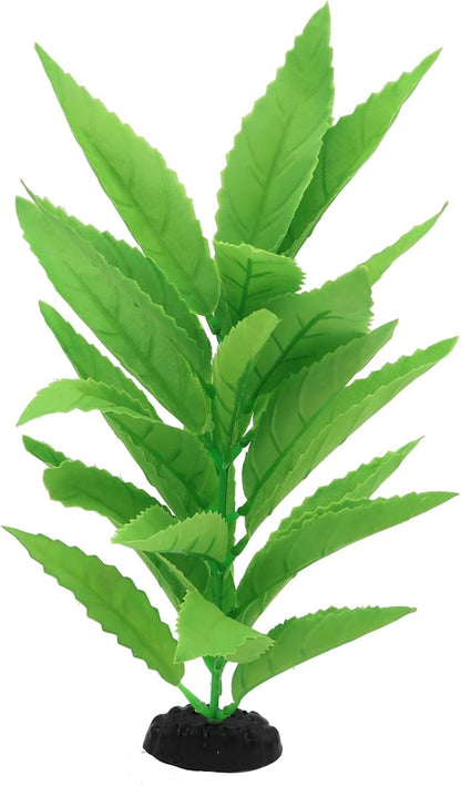 2-Pack 12 Inch Aquarium Silk Aquarium Plants, Artificial Plastic Plant for Small Tank, Goldfish, Fish Hides (Green A, 12 Inch)