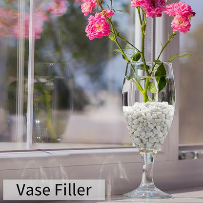 2 lbs White Gravel, 3/8 Inch White Pebbles for Indoor Plants. White Stones for Succulents, Planters, Vase and Outdoor Garden Landscaping