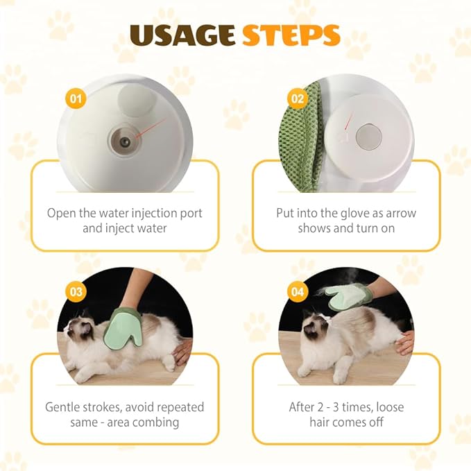 All-in-One Grooming Mist Glove for Pets, Cat Grooming Steam Gloves, Double Sided Pet Hair Remover Gloves for Clothes Furniture, Removal Glove Tool For Long Short Curly Dogs Cats Hair (Pink+Blue)