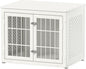 32" Heavy Duty Dog Crate Furniture for Small and Medium Dogs, Metal Kennel for High Anxiety Dogs, Chew Proof Pet Cage Indoor, Decorative Dog Kennel End Table, White