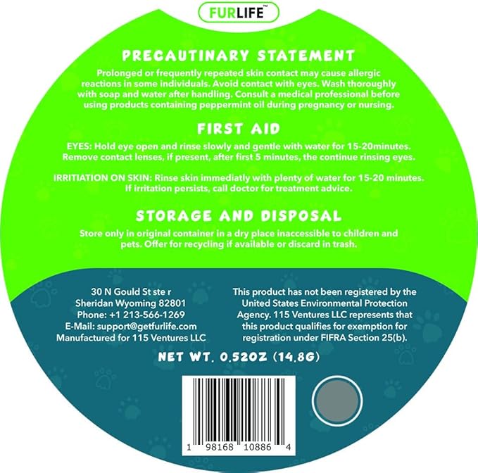 FurLife Grey Dog Tag, Flea and Tick Prevention for Dogs - Waterproof Pendant for Collar, Safe for All Breeds