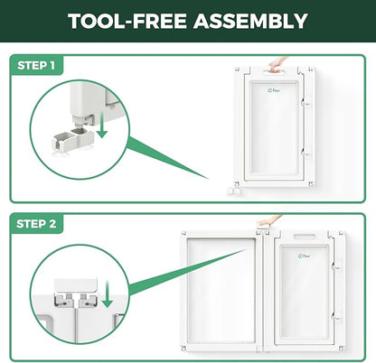 FXW AuraSpace Acrylic Indoor Unleashed Dog Playpen for Medium Dogs, 35 Inch, 10 Panels, White