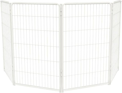 FXW Homeplus Unleashed Indoor Dog Playpen - Stress-Free and Safe Play, Heavy Duty 45 Inch 4 Wire Panels Dog Pen for Large Dogs, White│Patented