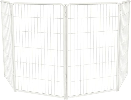 FXW Homeplus Unleashed Indoor Dog Playpen - Stress-Free and Safe Play, Heavy Duty 45 Inch 4 Wire Panels Dog Pen for Large Dogs, White│Patented