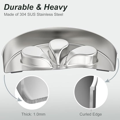 2Pcs Slow Feeder Dog Bowls 3Cups Large Capacity, 304 Stainless Steel Dog Bowl, Metal Food Bowl with Non-Slip Base, Food-Grade