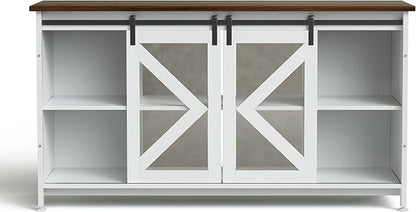 55-75 Gallon Aquarium Stand Heavy Duty Steel Frame, Fish Tank Cabinet with Accessories Storage for Reptile Terrarium & Turtle Tank - 1000lbs Capacity (White)