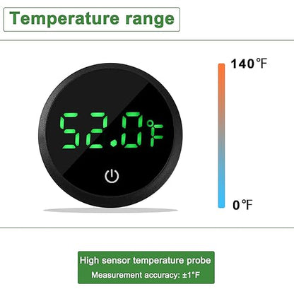 Aquarium Thermometer Digital Fish Tank Thermometer Led Display Fish Tank Temperature Gauge Accurate Thermometer to ±1℉ for Betta Axolotl Turtle Tank (with Spare Battery) 2pack
