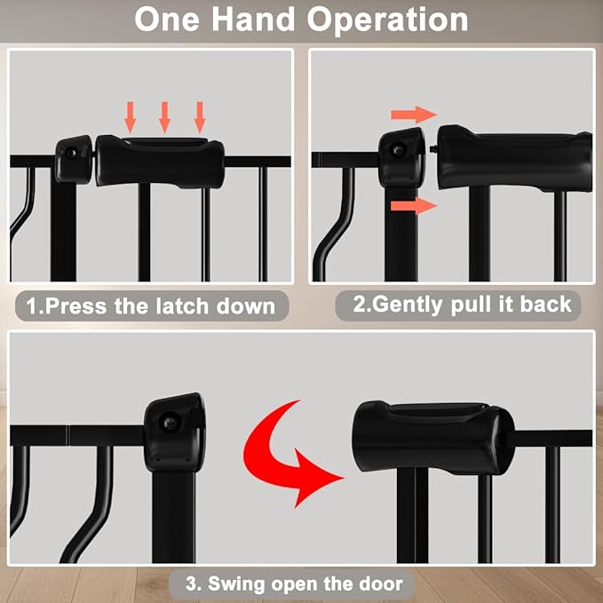 Fairy Baby Extra Wide Baby Gate 81.1-85.8 Inch Wide, Walk Through Pressure Mounted No Drill, Long and Large Tension Dog Gate for Pet and Kids