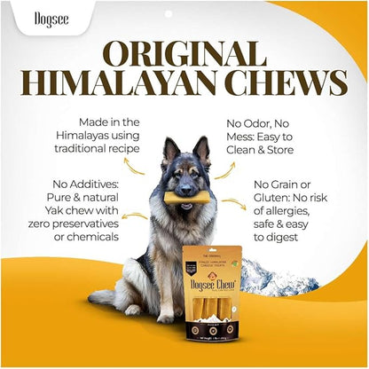 Dogsee Original Himalayan Yak Cheese Dog Chews XL - 6 Chews | Dog Treats Rawhide Free | Fight Plaque & Tartar | All Natural Long Lasting | Odourless and Great for Cleaning Teeth