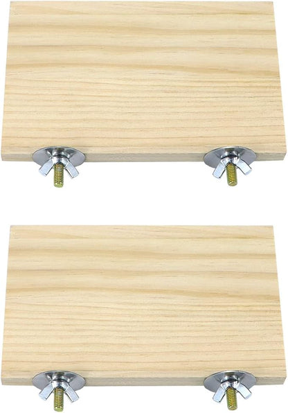 2pcs Bird Perch Platform Flat Stand Beak Paw Grinding Wood for Parrot Parakeet Cockatiel Lovebird Conure Finch Budgie