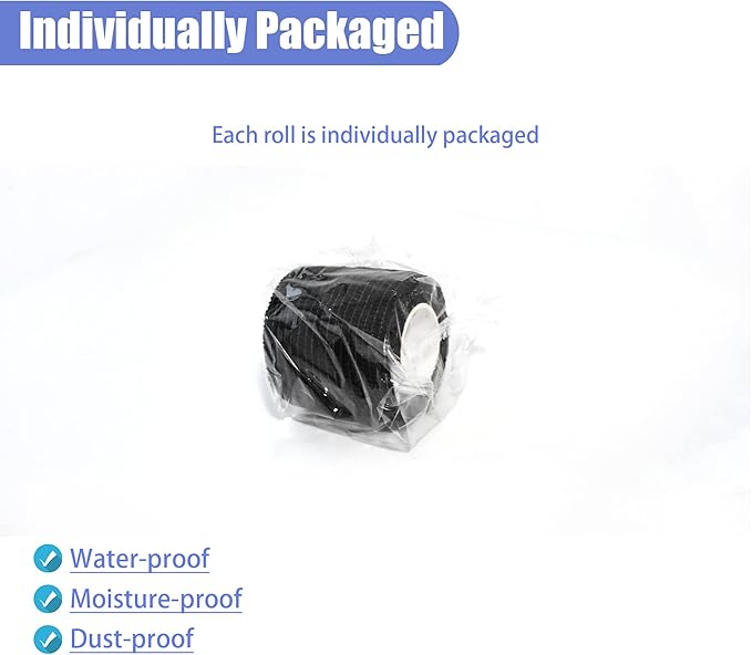 9 Pack 2" x 5 Yards Self Adhesive Bandage Wrap Self Stick Wrap for Ankle, Wrist, Finger, Sports, Breathable Cohesive Vet Tape for Pets (Black)