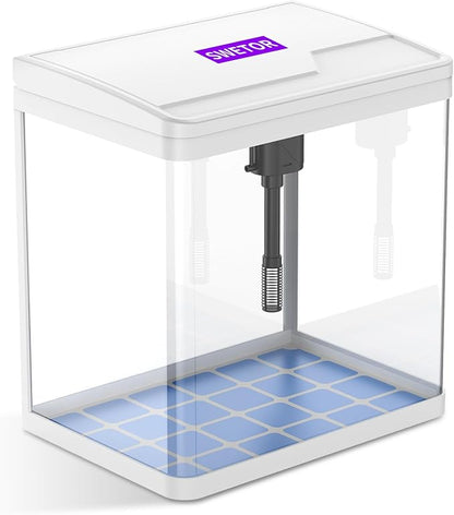 2 Gallon Betta Fish Tank Starter Kit, Self-Cleaning Aquarium with Built-in Filter and LED Light