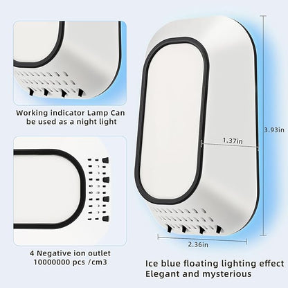 Air Ionizers for Home With 4 Negative Ion Output Heads,Ionizer Air Purifier Plug in With Backlight,Quiet and Energy-Saving, Ideal Air Cleaners for Bedroom,Office,Living Room and Pet Room(4)