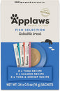 Applaws Lickable Cat Treats, Natural Grain-Free Purée, Limited Ingredient, Fish Squeeze Up Cat Treats (24 x 0.25 oz Sachets)