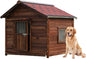 Extra Large Dog House Outdoor Made of Solid Pine Wood, Warm Doghouse, Dog House with Elevated Floor for Large Dogs, (Wood, 4XL)
