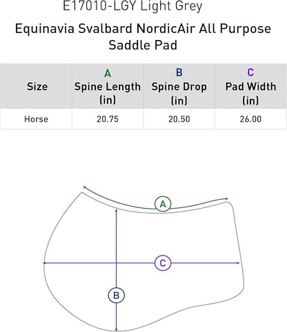 Equinavia Svalbard NordicAir™ Tech All Purpose Saddle Pad | Breathable Micromesh | Contoured Shape