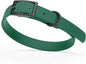 Dogline Biothane Waterproof Dog Collar Strong Coated Nylon Webbing with Black Hardware Odor- Proof for Easy Care Easy to Clean High Performance Fits Small Medium or Large Dogs, Hunter Green