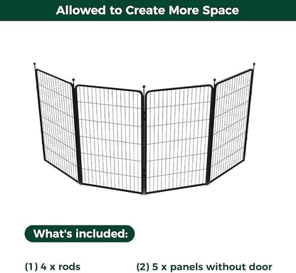 FXW Rollick Unleashed Dog Playpen for Indoor, Yard, RV Camping, 45 inch 4 Panels for Large Dogs, Black│Patented
