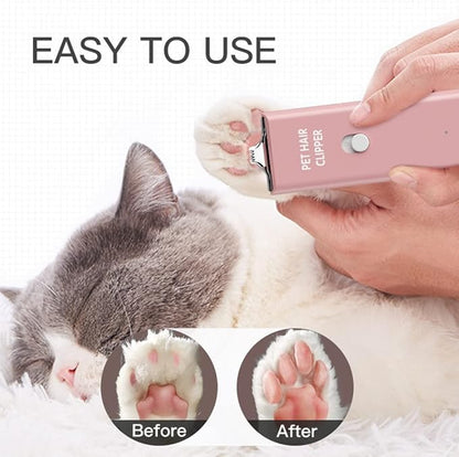 Feet Hair Trimmer, Dog Clippers,Quiet Washable USB Rechargeable Cordless Dog Grooming Kit,Electric Pets Hair Trimmers Shaver Shears for Dogs and Cats Pink