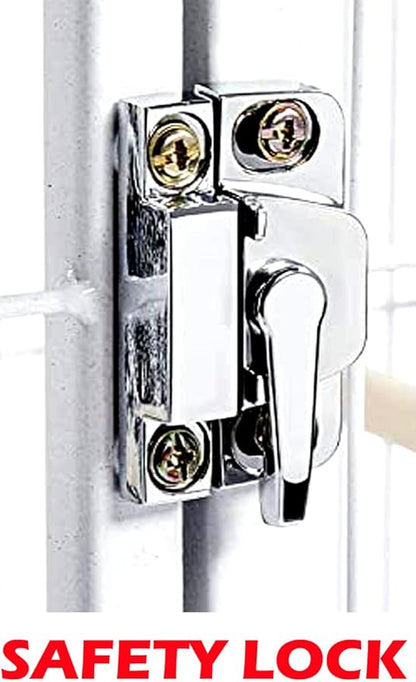 Extra Large Double Ladders Open Play Top Wrought Iron Bird Parrot Parttot Finch Macaw Cockatoo Cage, Include Seed Guard and Toy Hook (32" x 23" x 66"H White Vein)