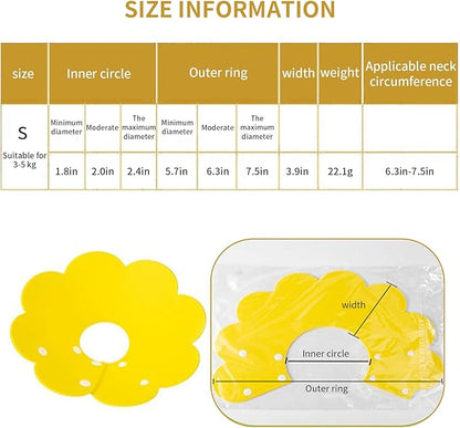 3-Piece Cat Recovery Collar Set - Sunflower Neck Cat Cone Anti-Licking Collars to Prevent Biting & Scratching (Pink, Orange, Yellow, S)