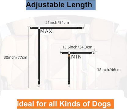 3 Pack Dog Seat Belt for Car, Car Headrest Restraint Adjustable Nylon Fabric, Dog Restraints Vehicle Seatbelts Harness