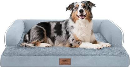 Extra Large Dog Bed-Orthopedic Waterproof XL Dog Bed for XLarge Extra Big Dogs - Foam Couch Sofa Washable with Removable Cover-Grey