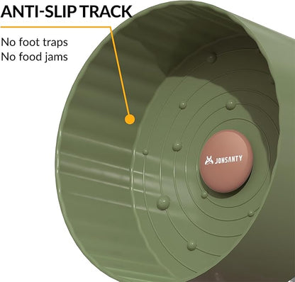 9.5" Silent Hamster Wheel, Non-Slip Track, Exercise, Release Stress, Relieve Anxiety, Adjustable Height Stand, for Syrian Dwarf Hamster, Gerbil, Mice, Other Small Medium Sized Pets, Green
