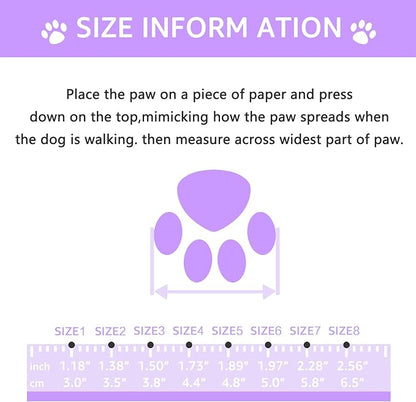 Dog Shoes, Dog Sandals for Hot Pavement, Non-Slip Waterproof Dog Booties for Winter Snowy Day and Summer, Adjustable Straps Easy-Clean Beach Outdoor Pet Boots Rugged Sole-4Pcs Purple