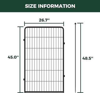 FXW Rollick Unleashed Dog Playpen for Indoor, Yard, RV Camping, 45 inch 4 Panels for Large Dogs, Black│Patented
