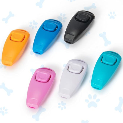 2-in-1 Dog Training Clicker Whistle for Training and Recall, Pet Training Accessories for Puppy, Cats, Horses & Small Animals - 2 Pack with Lanyard, Reward and Train Your Pets Efficiently