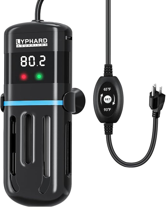 Electronic Aquarium Heater, 100W Small Fish Tank Heater, Adjustable Submersible Heater PID Temperature Control with LED Digital, Water Dry Automatic Shut Off for Fresh Seawater