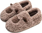 JadeRich Women's Cute Animal Slippers Winter Warm Fuzzy Plush House Slipper Cartoon Sheep Indoor Shoes