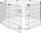Amazon Basics Foldable Octagonal Metal Exercise Dog Playpen - Indoor/Outdoor, Single Door, Small (8 Panels, 24 x 30), Easy to assemble and store, 30" - Small, , Black