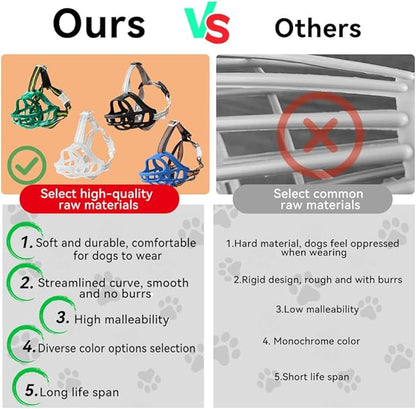 Dog Muzzle, Basket Muzzle for Small Medium Large Dogs, Anti-Biting and Chewing, Lightweight & Sturdy Cage Design, Allows Panting & Drinking, Ideal for Grooming & Training(Black Size XL)